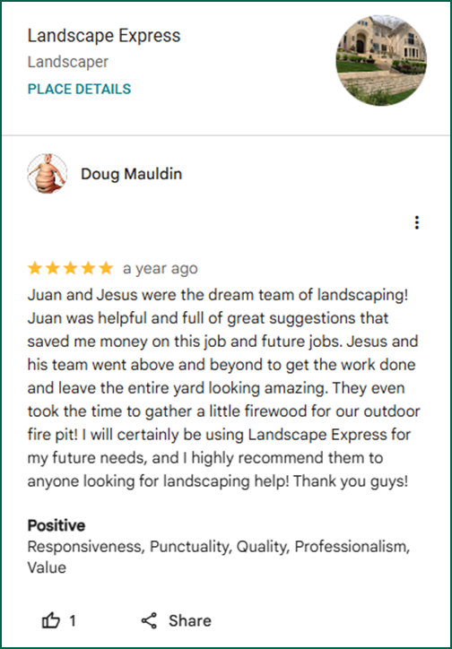 Review of Landscape Express By Doug Mauldin